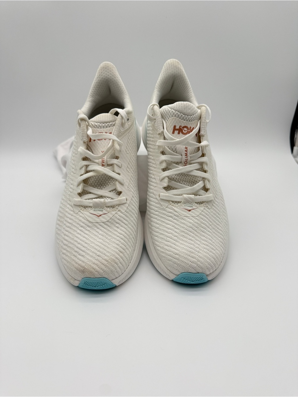 HOKA ONE ONE Solimar Running Shoes Women’s 10.5 White Teal Lightweight Sneakers - Picture 2 of 9